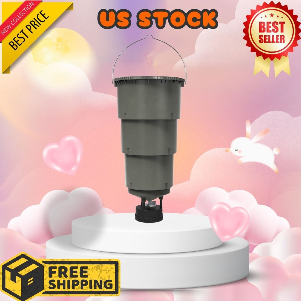 Hanging Deer Feeder 30lb with Collapsible Bucket & Bluetooth Timer