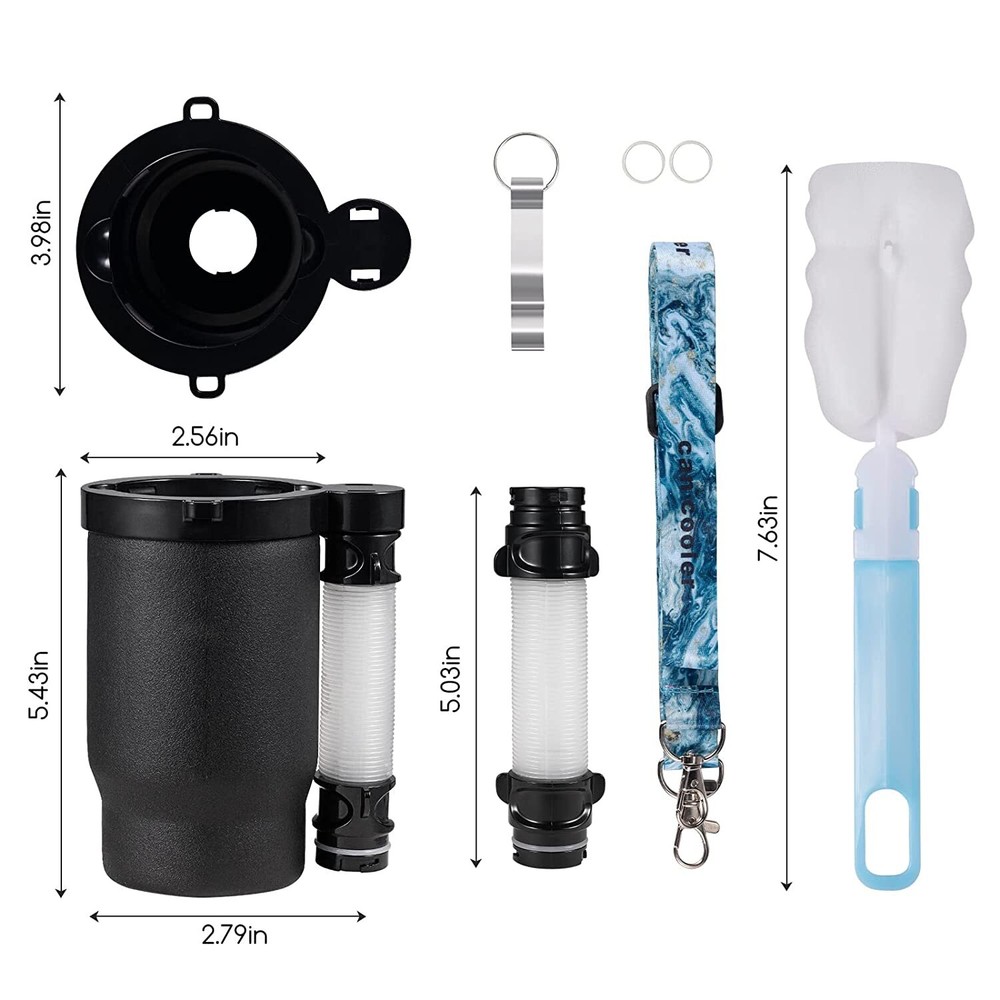 Portable Beer Funnel Cup - Black, Collapsible Party Drinking Accessory
