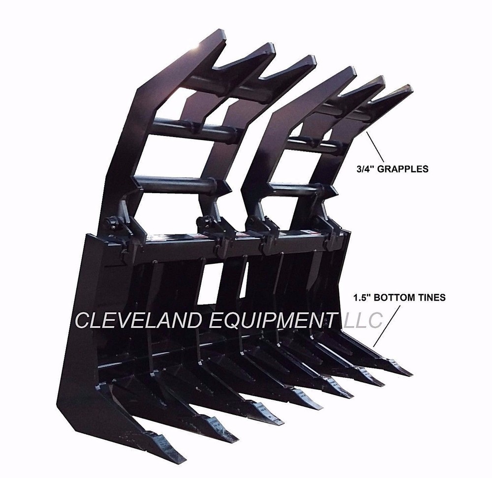 NEW 72" SEVERE-DUTY VERTICAL ROOT GRAPPLE RAKE ATTACHMENT for Skid-Steer Loader