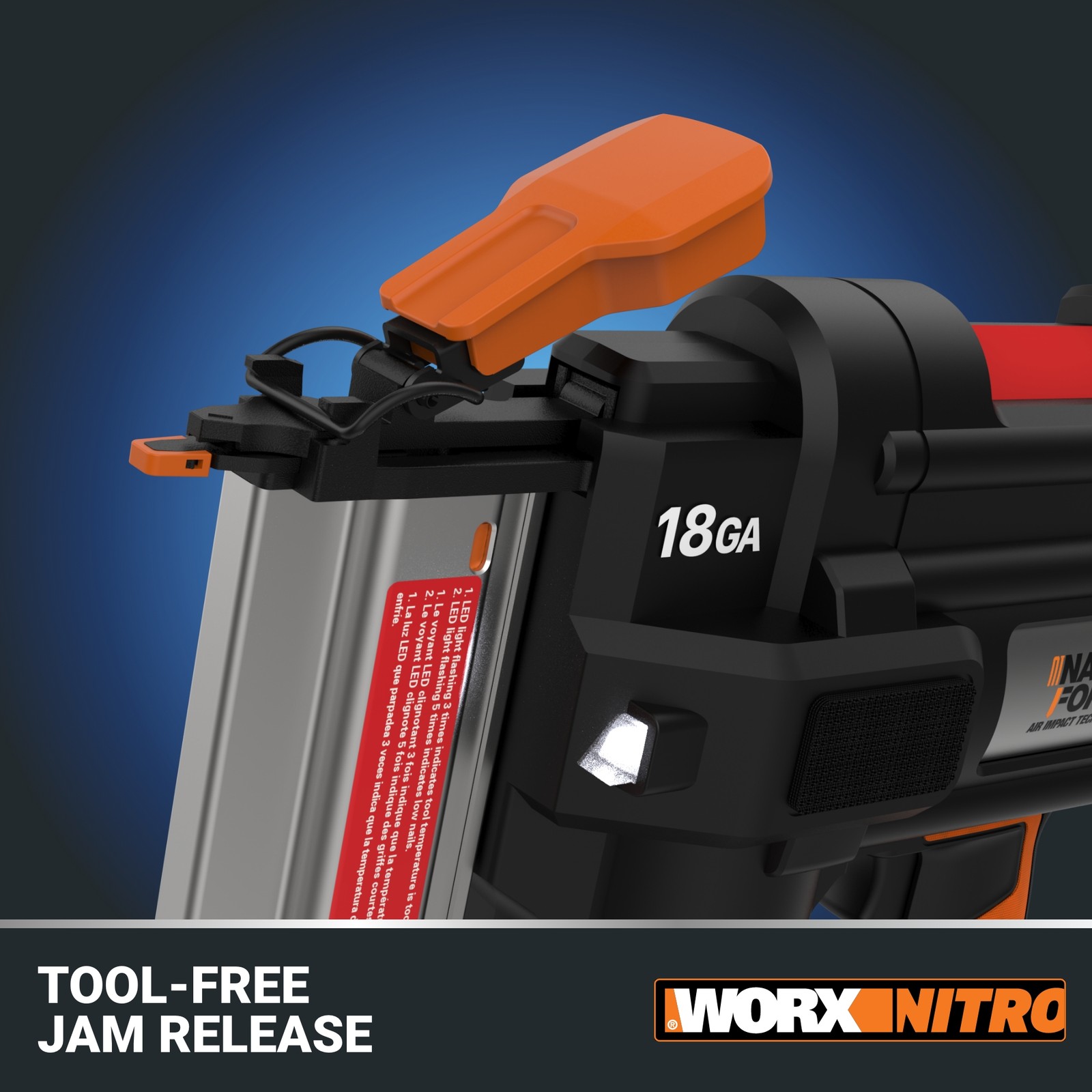 Worx 20V Cordless 18GA Brad Nail Gun-OB (WX842L-AN)