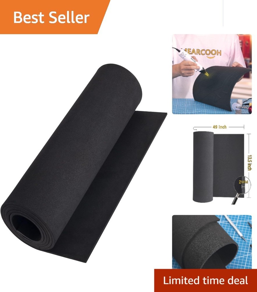 High-Density Black EVA Foam Sheet, 2mm Thick, Perfect for Cosplay Projects