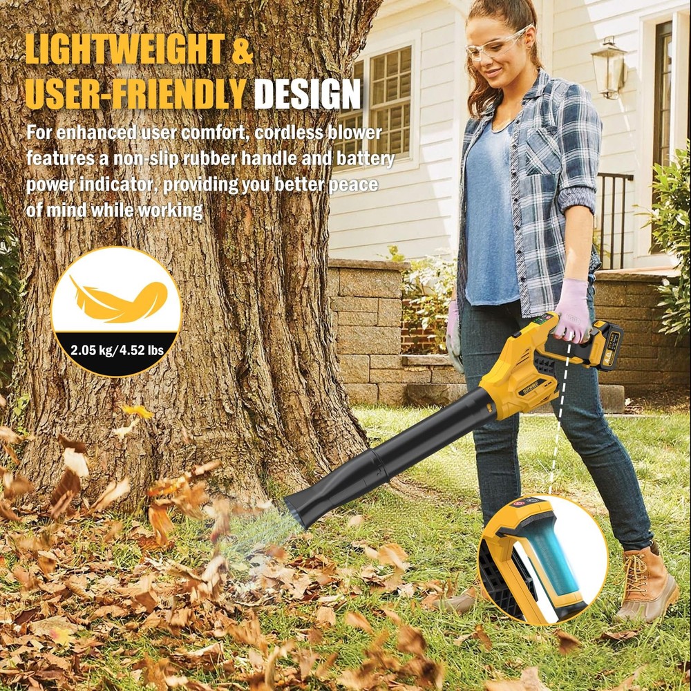 Cordless Leaf Blower 700CFM - Lightweight Handhold Brushless Battery Powered ...