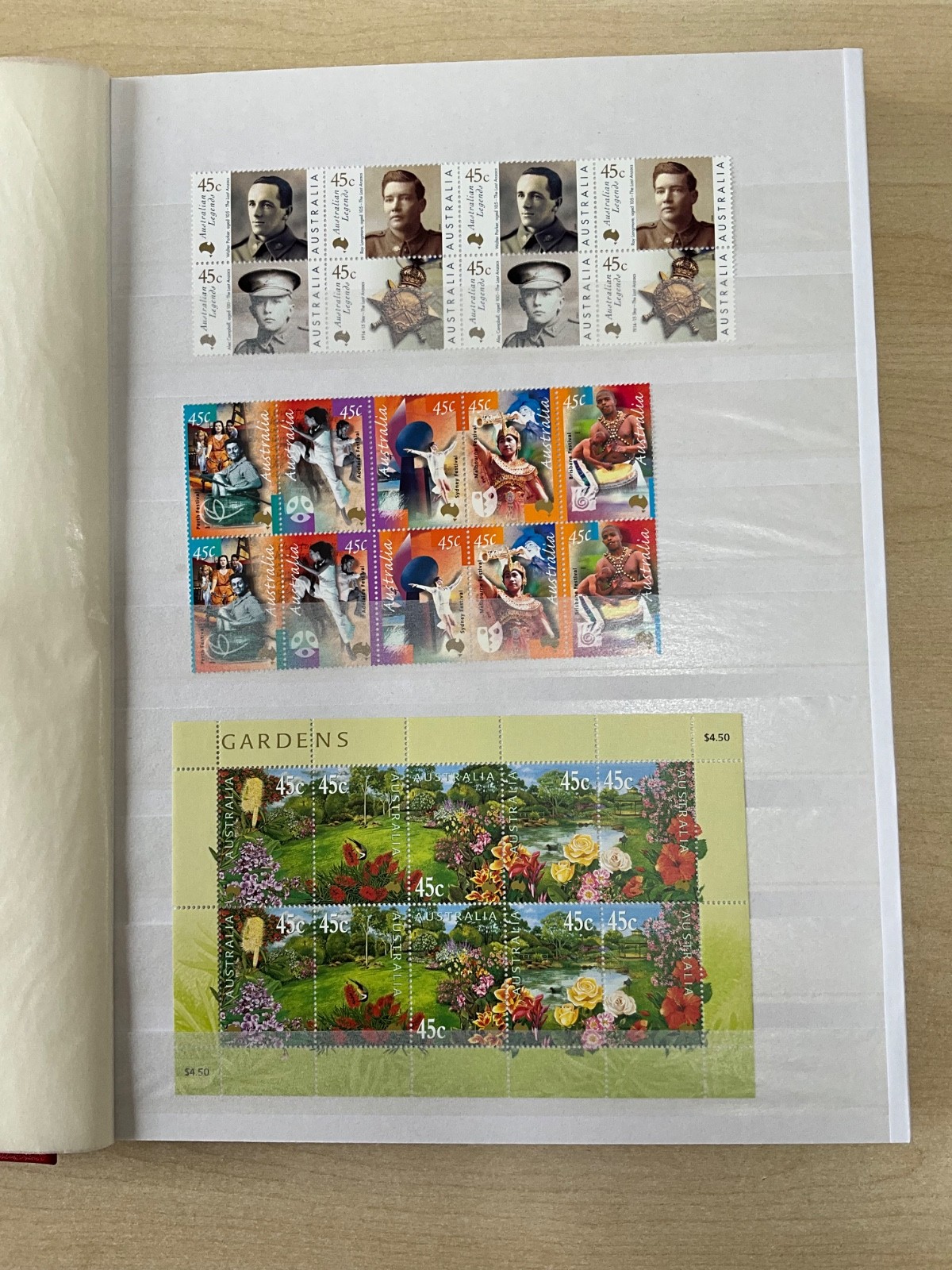 Australia Stamps 2002-2004 MNH Booklets Blocks Sets in 32 sided stock book #SA11