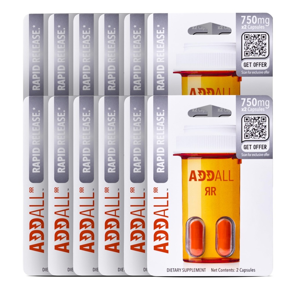Addall Rapid Release Supplement (12 Pack) #1 Effective Alternative Brain...