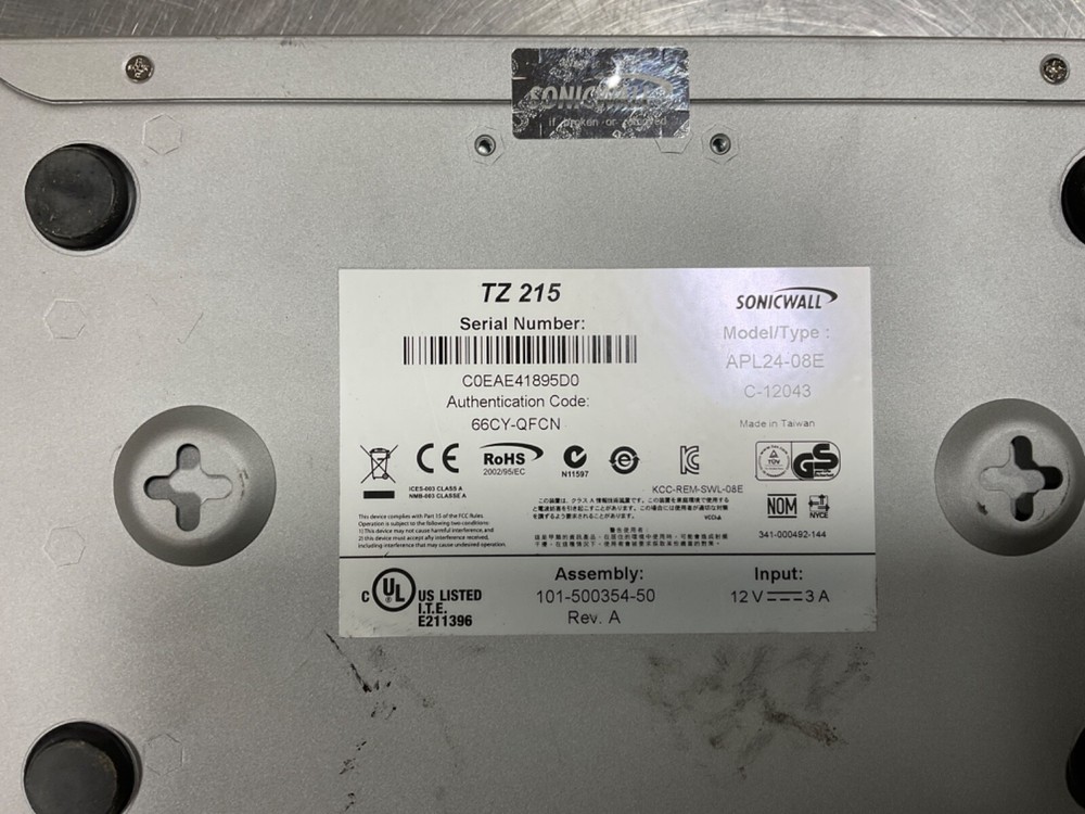 Sonicwall TZ 215 Network Security Appliance Firewall APL24-08E USED