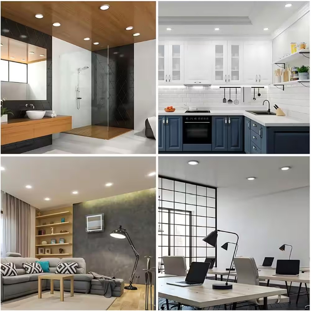 6 Pack 4 Inch Ultra-Thin LED Recessed Ceiling Light with Junction Box DIMMABLE