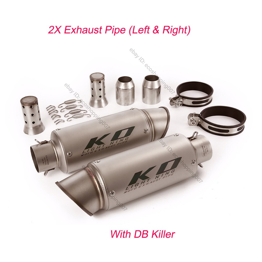 Universal Motorcycle Exhaust Pipe Tail Muffler Escape DB Killer 51mm Left Right