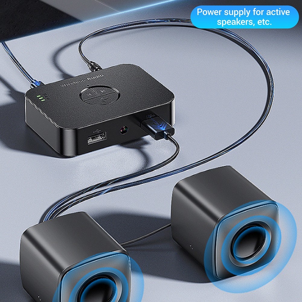 Bluetooth 6.0 Receiver Wireless Audio Adapter with Low Latency, for Speakers