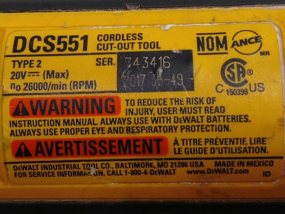 DEWALT DRYWALL TOOL DCS551 (P11033131)
