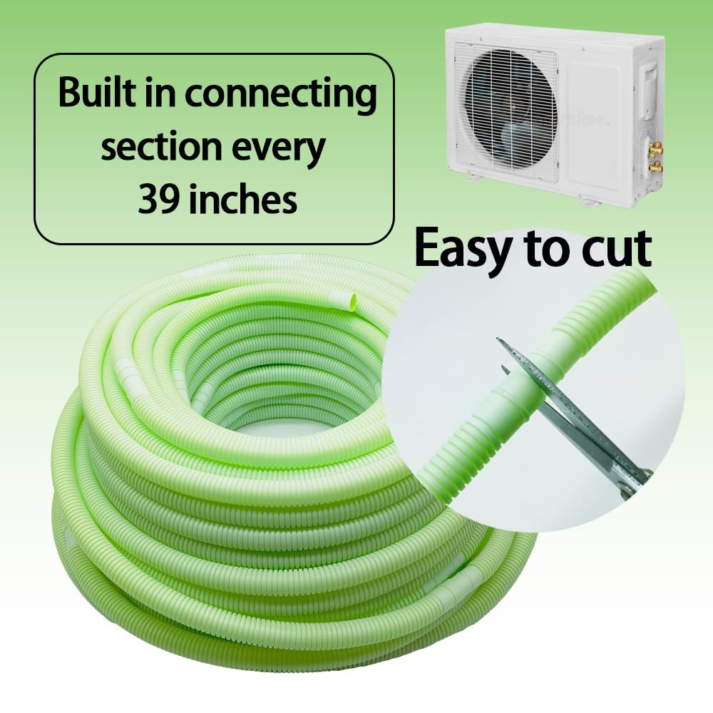 New Version 26ft Mini Split Air Conditioner Drain Hose, 5/8" I.D Universal Mi...
