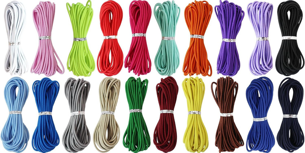 Assorted Elastic Beaded Cords 2Mm 2/25 Inch 300Ft Elastic Bracelet String for Br