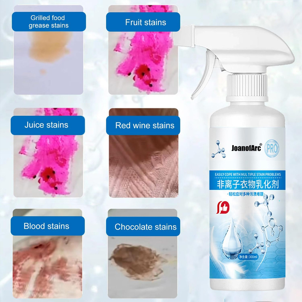 300ML Non Ionic Clothing Emulsifier Stain Remover Spray Active Enzyme Laundry