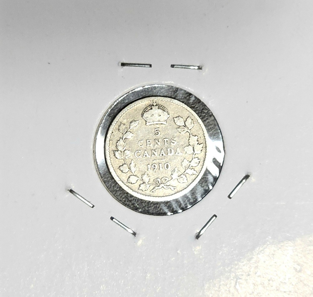 1910 Canada 5 Cent. .925% Silver. CANC