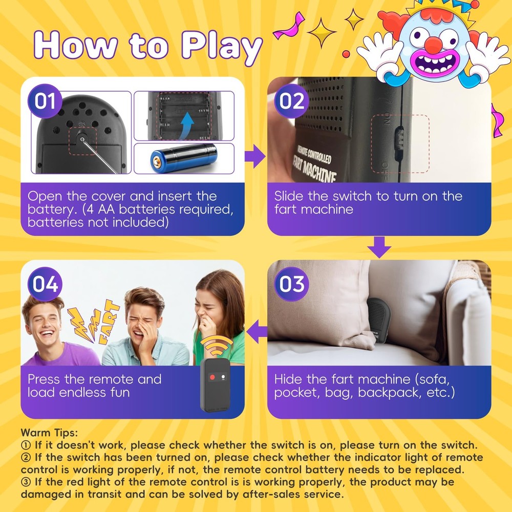 Fart Machine with Remote, Remote Controlled Fart Machine with Different Reali...