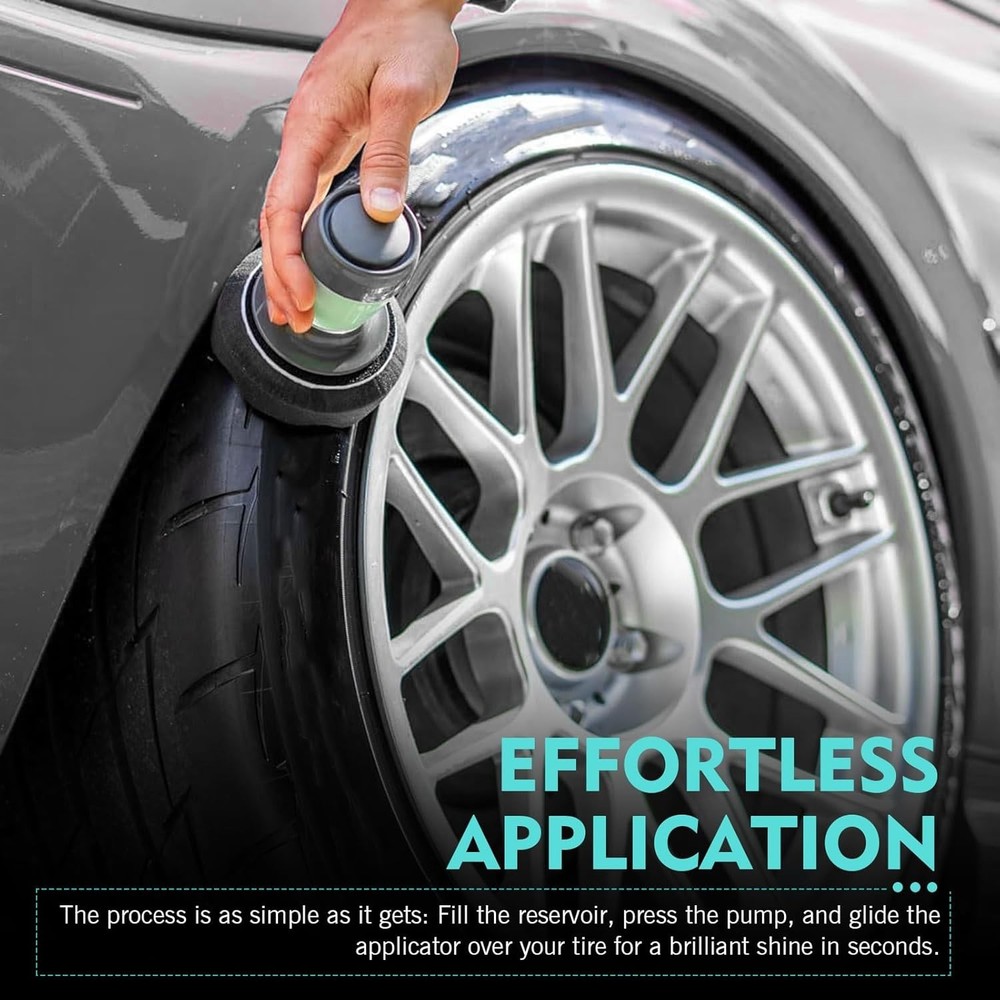 Tire Shine Applicator, Reusable Soft Tire Dressing Applicator Pad with Integr...