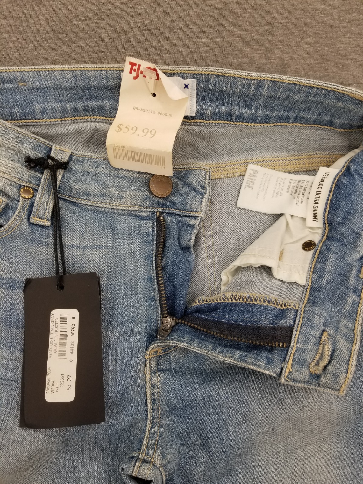 BRAND NEW W/ TAGS PAIGE ULTRA SKINNY VERDUGO WOMENS JEANS 27x29 $189 MSRP