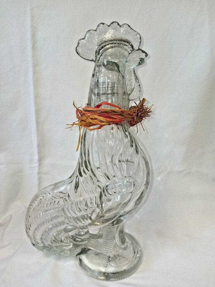 Vintage glass cockerel decanter [SF]