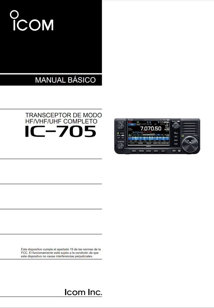 ICOM IC-705 HQ BASIC INSTRUCTION MANUAL IN SPANISH
