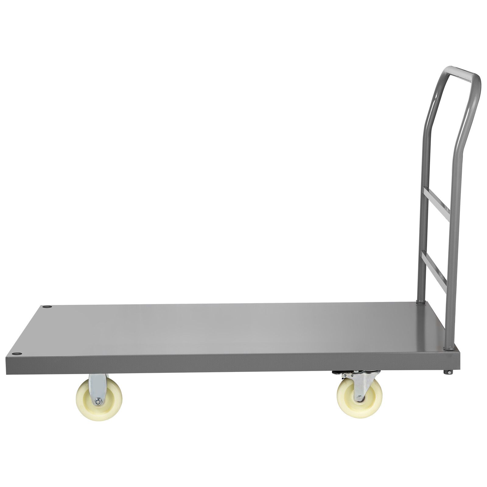 2000lbs Steel Platform Truck 47"x24"x32" Hand Push Flat Cart 2 Casters w/ Brake