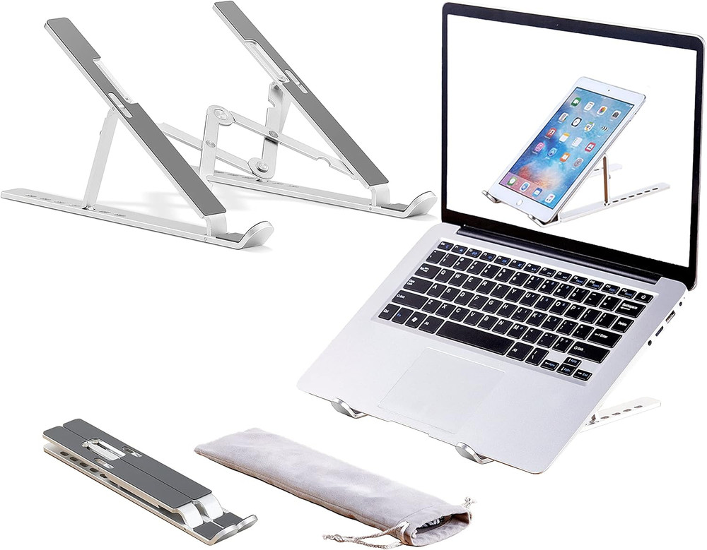 Portable Foldable Laptop Stand Aluminum Multi-Angle Travel Notebook Riser Mount