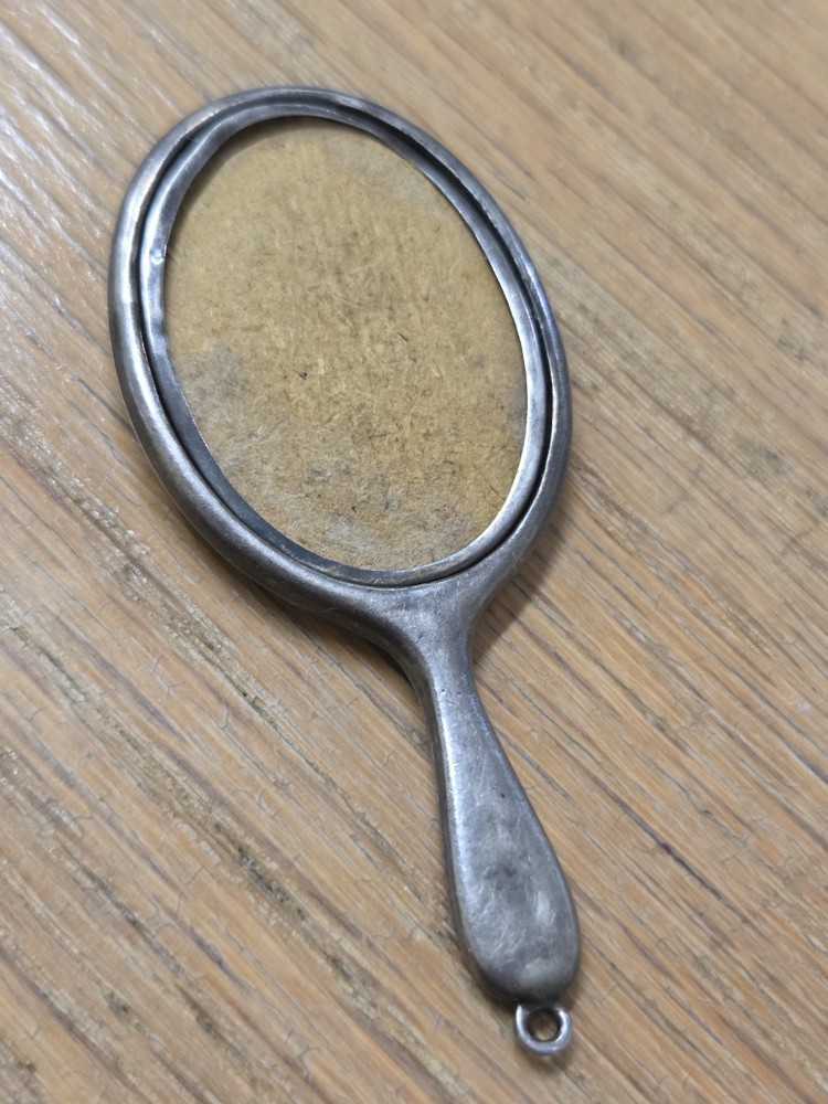 Vintage Miniature Silver Hand Mirror Harrogate