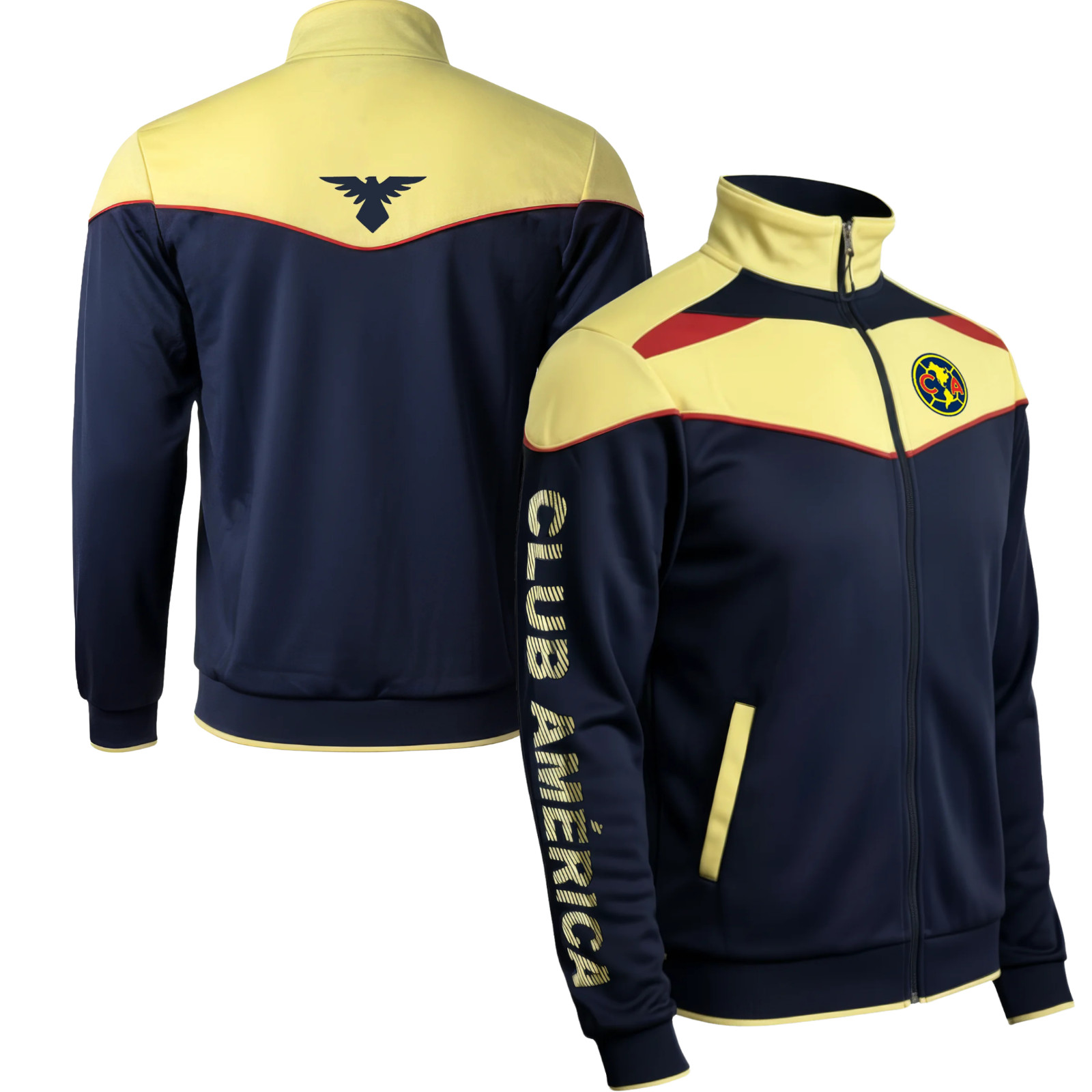 Icon Sports Club America Track Jacket Navy Yellow - Officially Licensed