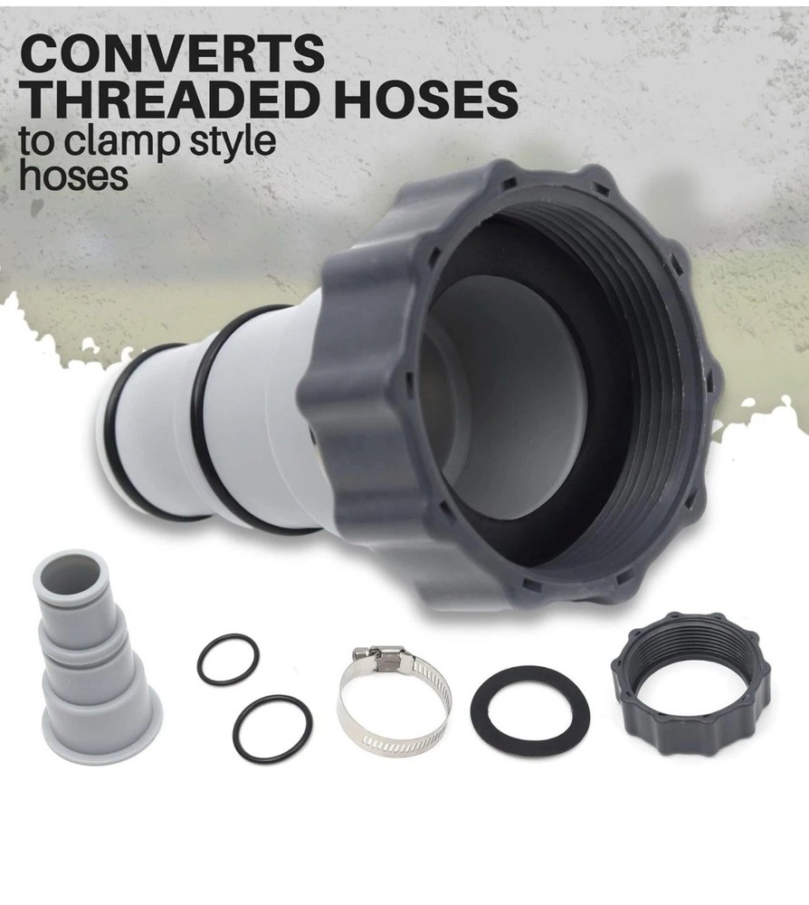 Tongass (2-Pack) Replacement Threaded to Clamp Style Hose Adapter for Intex Pool
