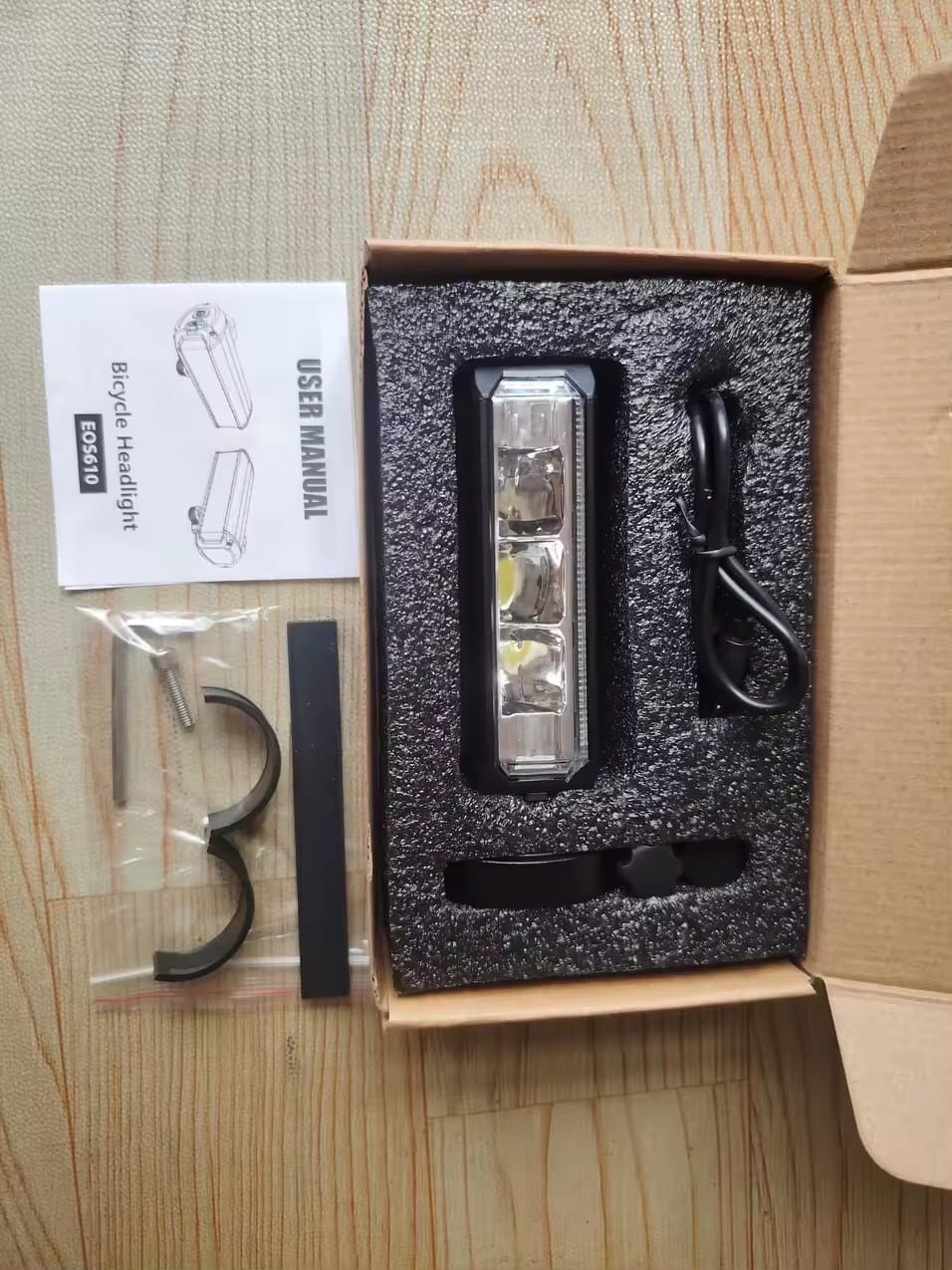 Waterproof 3LED Bike Light USB Rechargeable Super Bright Bicycle Front Headlight