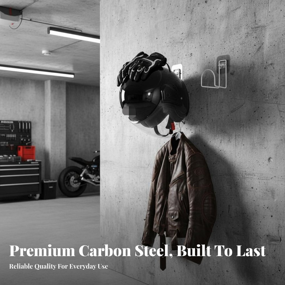 Motorcycle Helmet Hanger Space Saving Wall-Mounted Helmet Holder Multi-Purpose