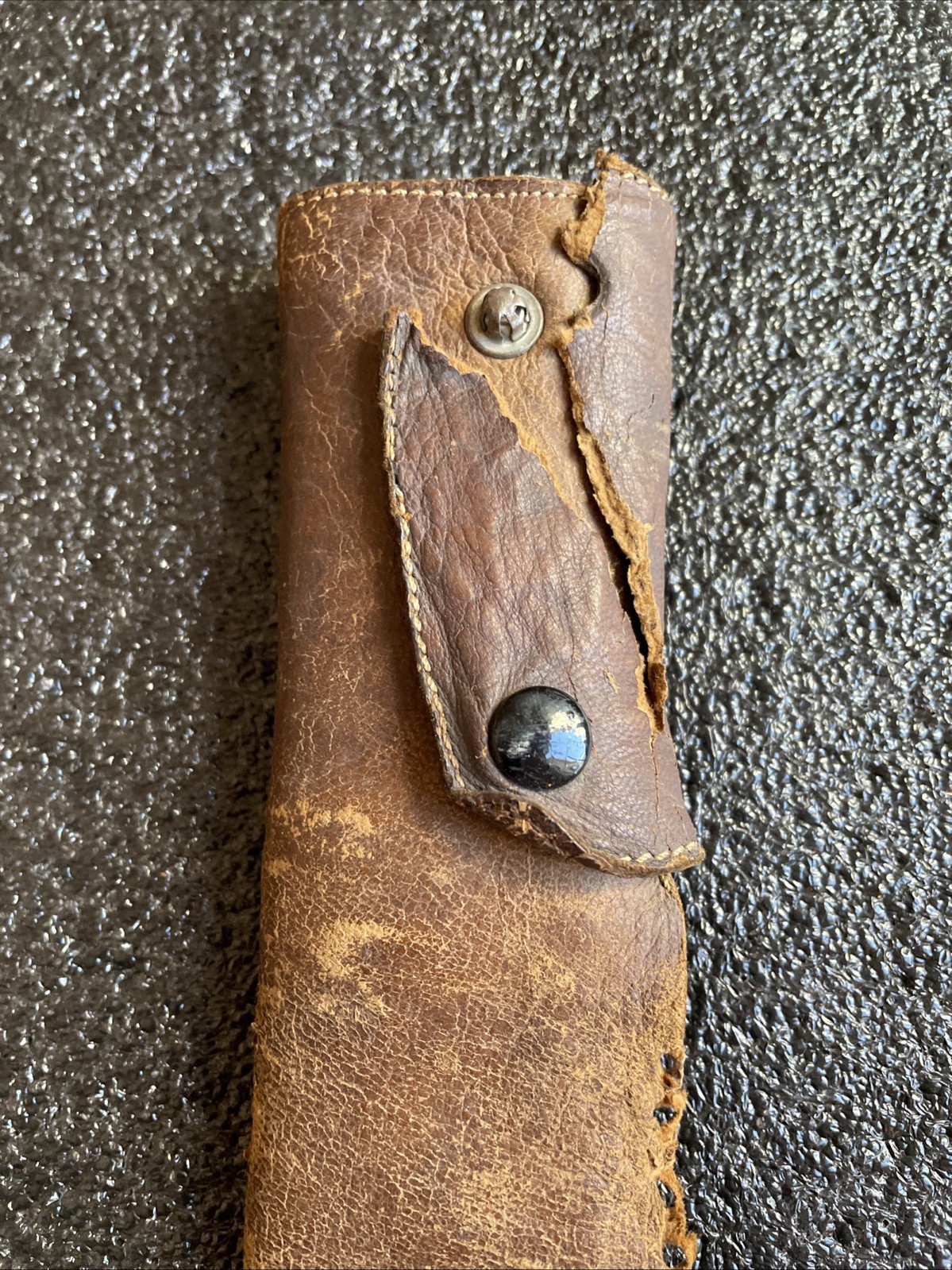 ORIGINAL WWII WW2 JAPANESE SWORD LEATHER SCABBARD COVER FOR PARTS OR REPAIR