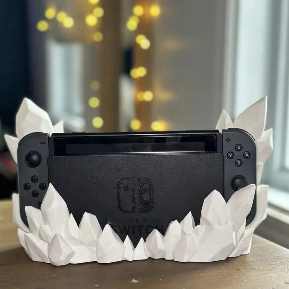 Crystal Stand Charging Dock For Nintendo Switch Classic Or OLED, White
