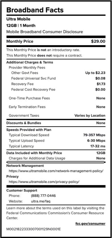 Prepaid SIM: 12GB 5G Data, Unlimited Talk/Global Text, 1