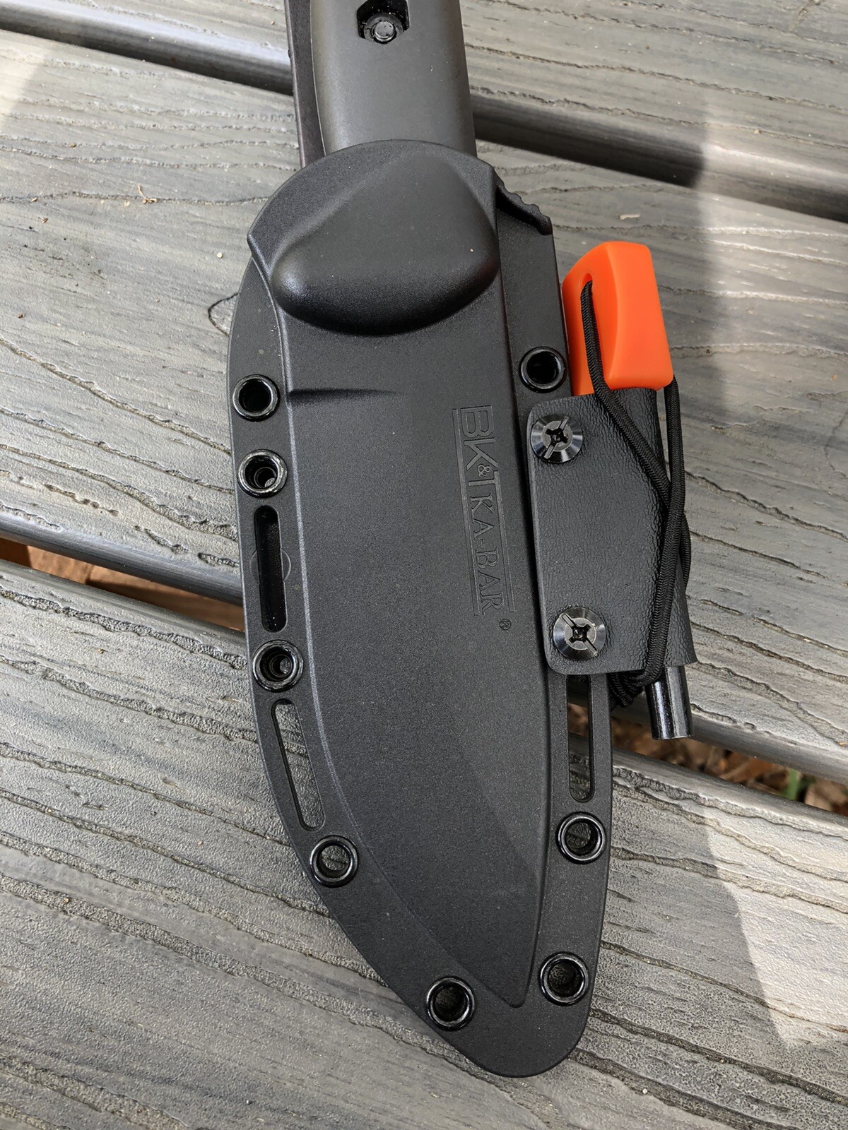 5/16 Ferro Rod Loop For Ka-Bar BK2 & Esee Color Is Black, Includes Chicago Screw