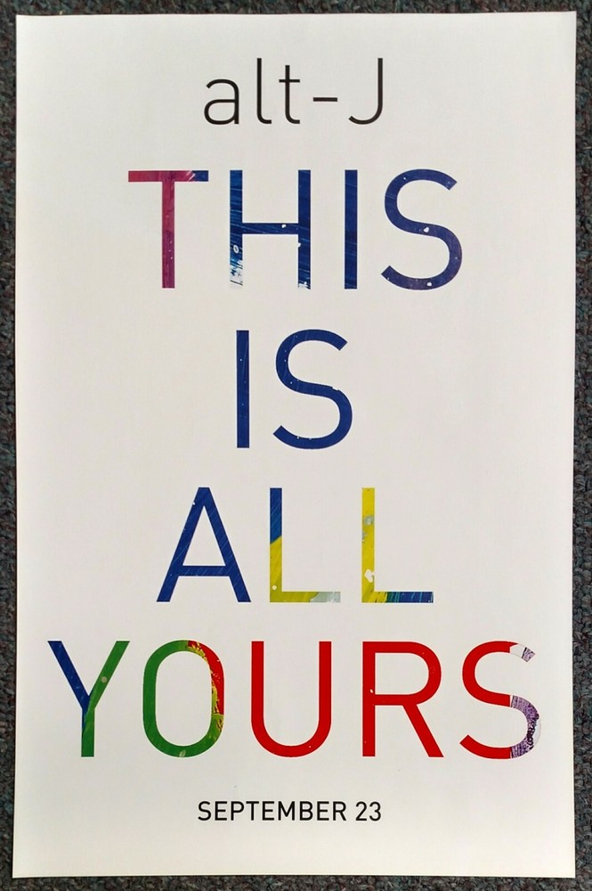 Alt-J This is All Yours 2014 DOUBLE-SIDED PROMO POSTER