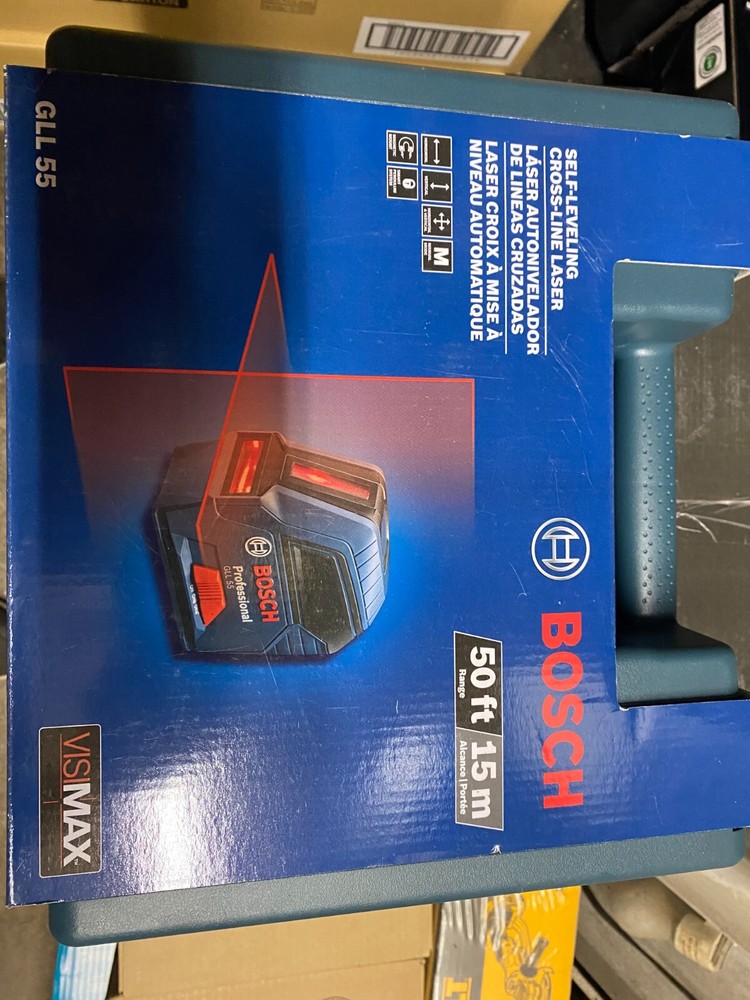 NEW IN CASE Bosch Gll 55 Self-Leveling Cross-Line Laser AUTOMATIC