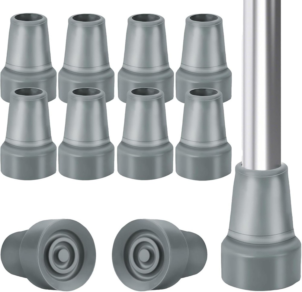 Crutch Tips 8 Pack 3/4 Inch Rubber Crutch Accessories Replacement Rubber Tips