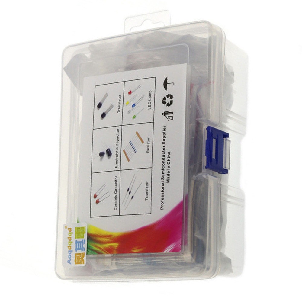 Electronic component transistor capacitor diode led metal film resistor box kit