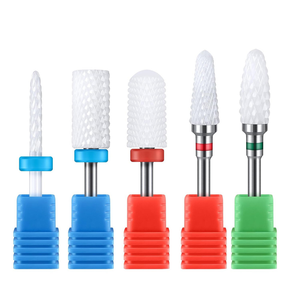 Ceramic Nail Drill Bits Set, 3/32'' (2.35Mm) Professional Acrylic Nail File Dril