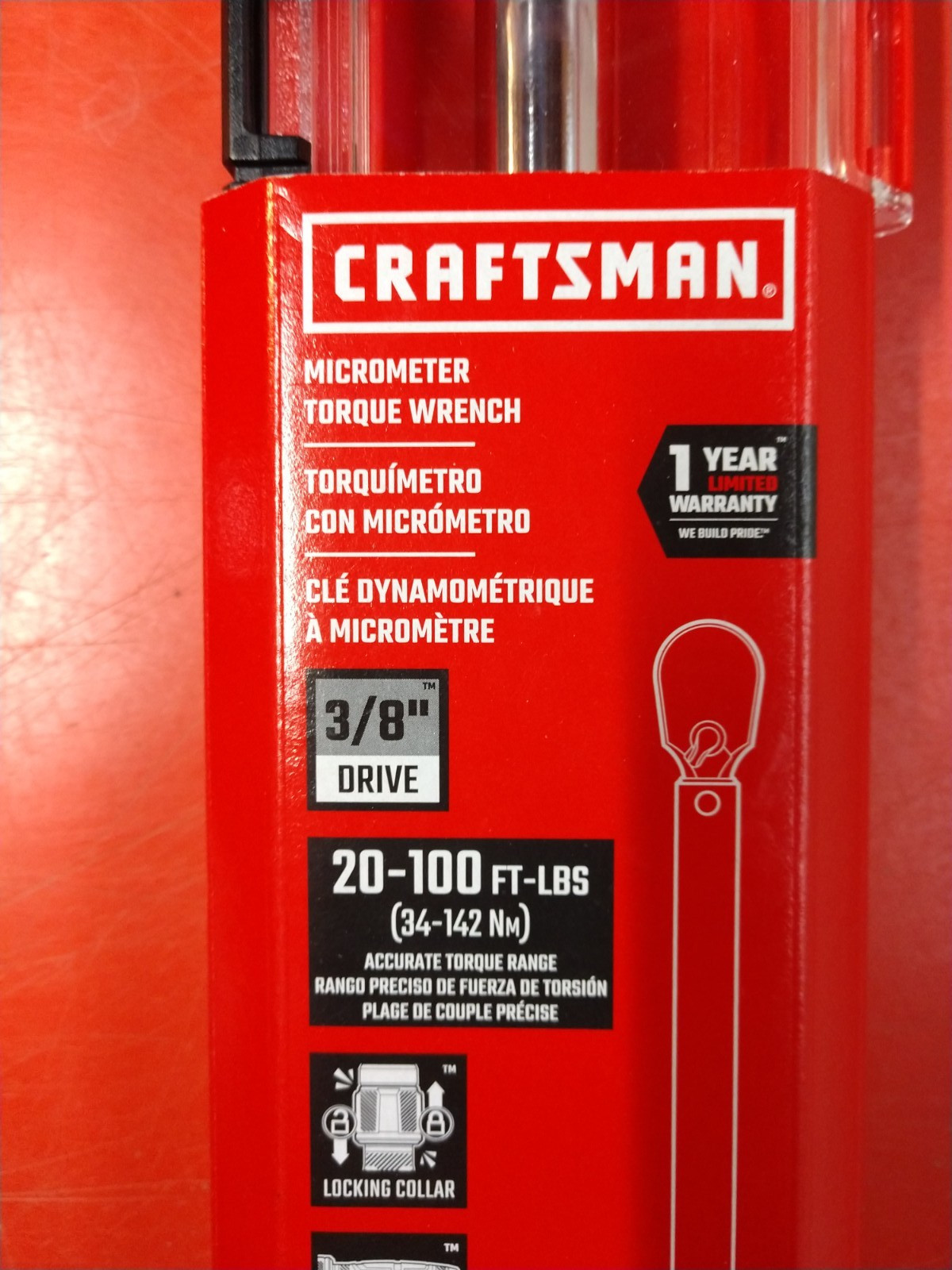 Craftsman CMMT99433 3/8" Inch Micrometer Torque Wrench 20-100 ft-lbs NEW SEALED