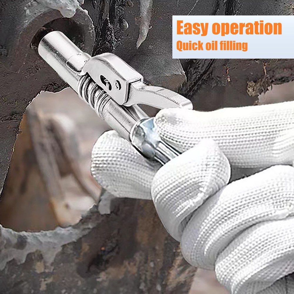 2Pcs 1/8” NPT Grease Gun Coupler Quick Lock Release Oil Injection Nozzle Tip