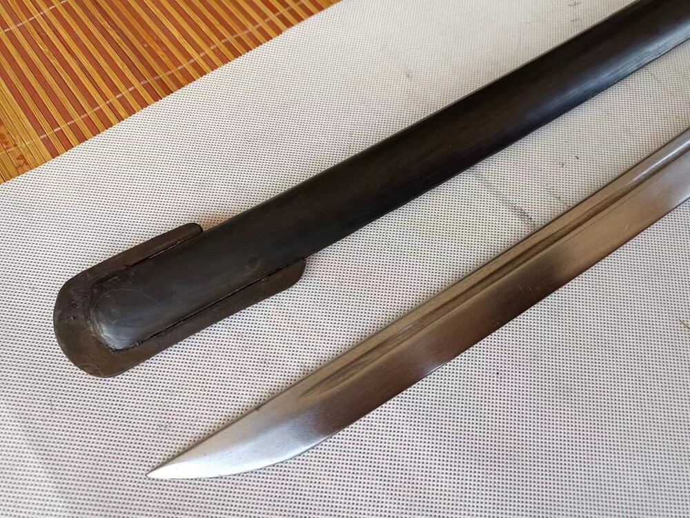 Vintage Military Sword Japanese Samurai Katana Copper Handle Metal Scabard