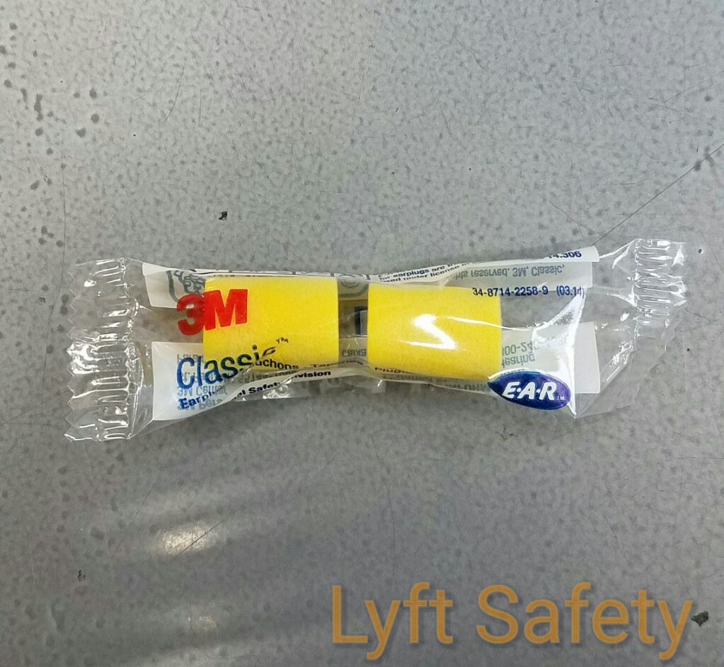 3M Ear Plugs E-A-R Classic Noise Reduction 29dB Yellow Foam PICKSIZE