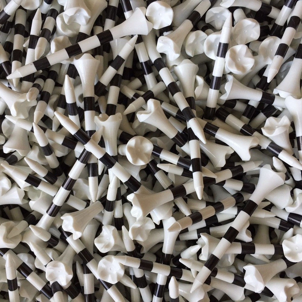 New 2 3/4" Pride Evolution Performance PTS White Black Striped 2.75 Golf Tees