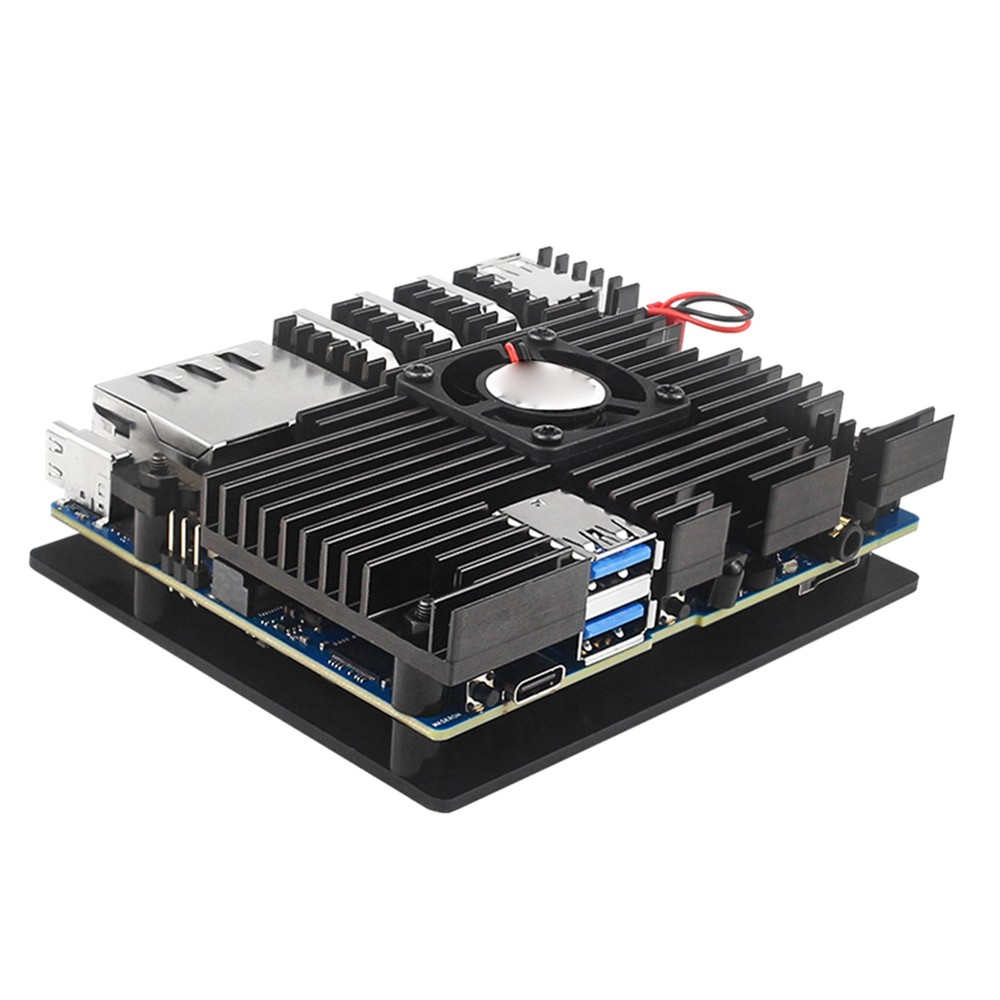For Orange Pi 5 Plus Case+Cooling Fan Active Passive Cooling Radiator/Heatsink