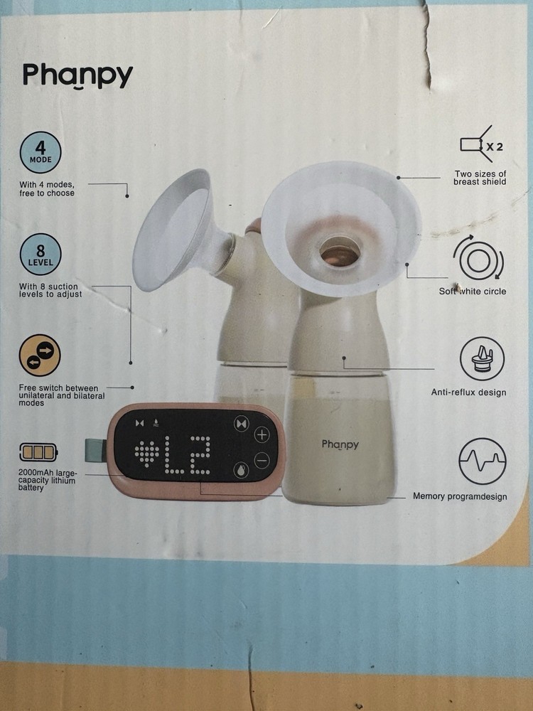 Phanpy E-shine Double Electric Breast Pump - 4 Modes - Intelligent Variable Freq