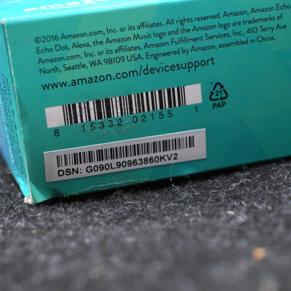 Amazon Echo Dot 2nd Generation White Smart Speaker Bluetooth Alexa open box