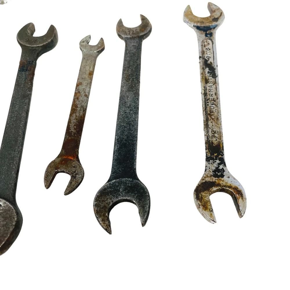Powermaster 9/16 in and Assorted Combination, Open End Wrench Set, 8 Pcs