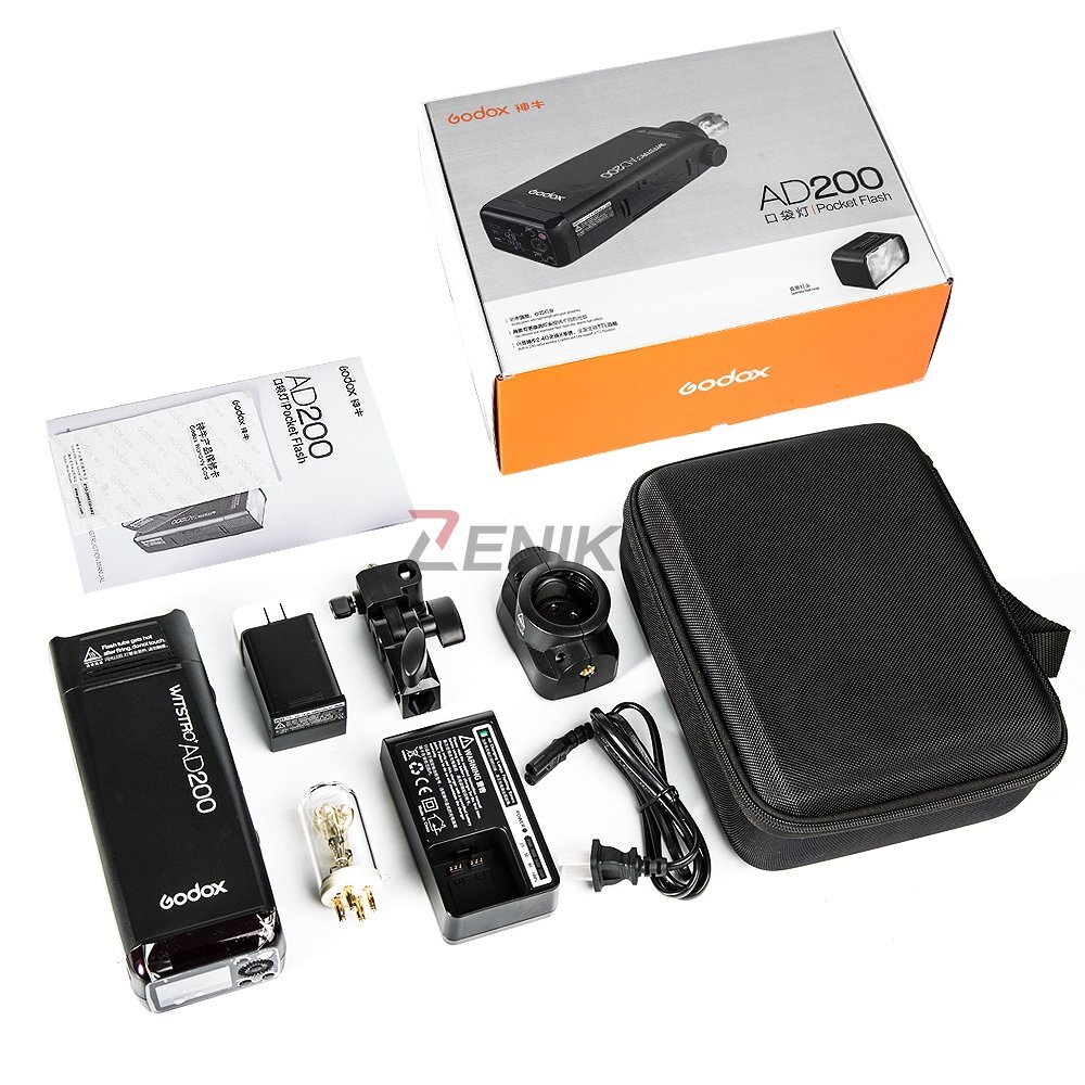 US Godox AD200 Strobe Flash 200W with Bare Bulb Outdoor Speedlite Pocket Flash