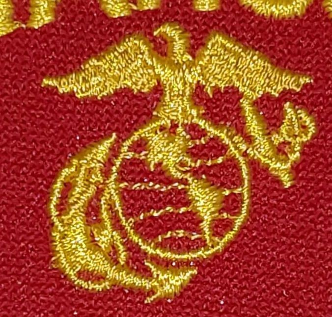 USS VANCOUVER USMC GOLD EAGLE, GLOBE, ANCHOR RED PATCH