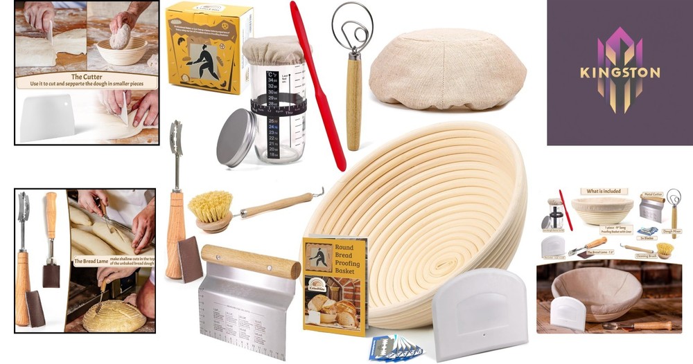 Beginner's Sourdough Starter Kit – Complete Bread Baking Set with Banneton